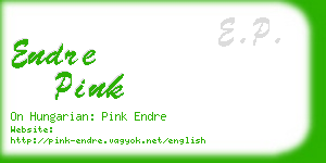 endre pink business card